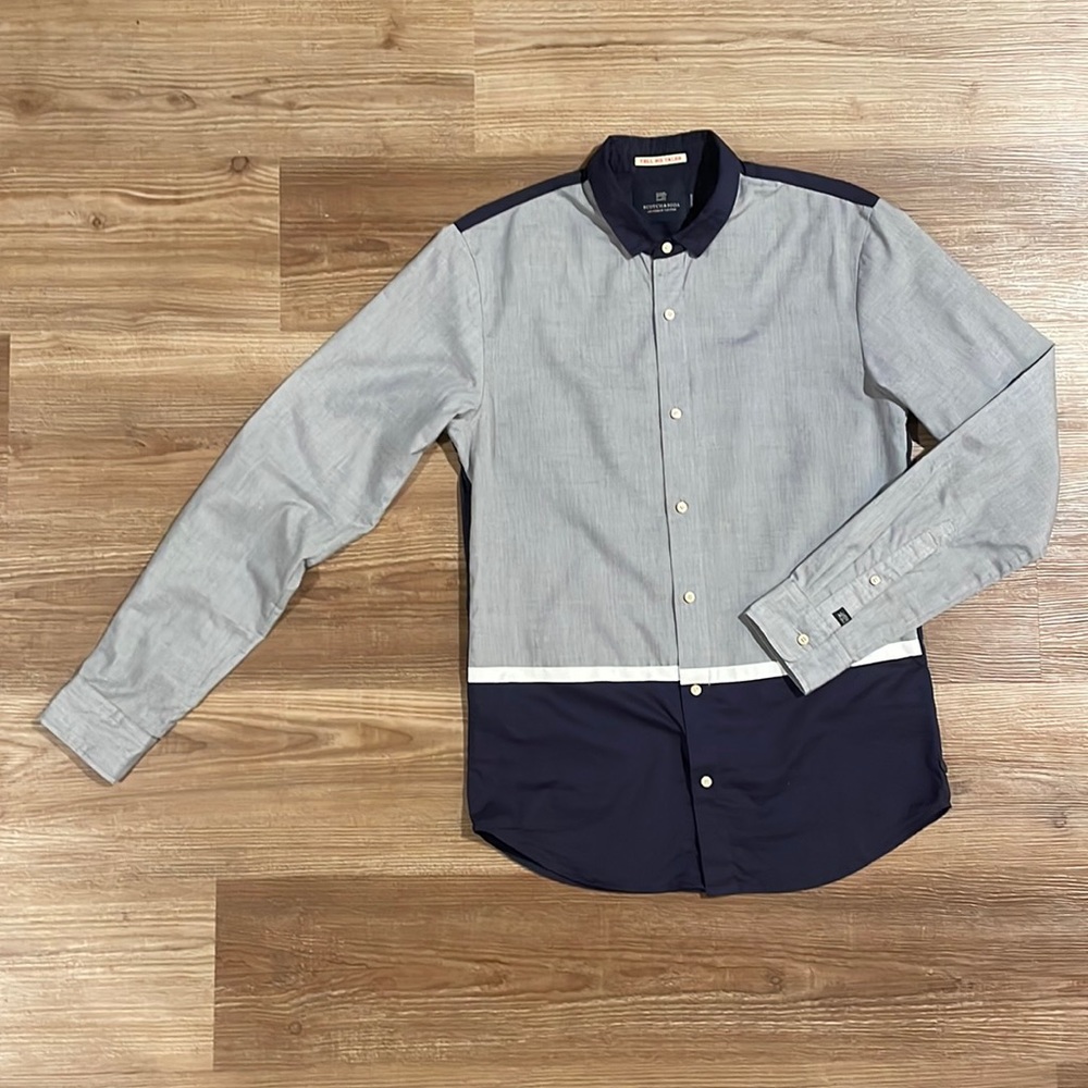 Scotch & Soda Colorblock Button-Up Shirt - image 1